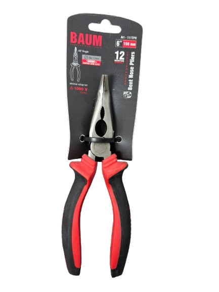 Bent Nose Pliers, Steel- C60, Finish- Polished 6"/ 150 MM