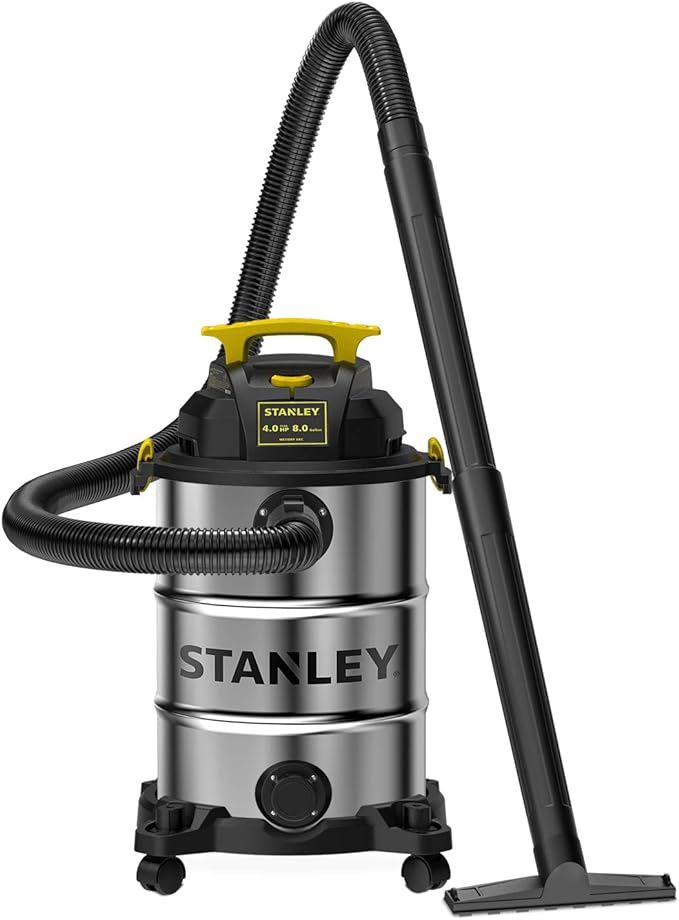 SL18117P STANLEY 8 GALLON POLY VACUUM 5.0HP, 1-1/4&quot; X 6&#39; HOSE, 16&#39; CORD, EXTENSION WAND, CARTRIDGE FILTER, DISPOSABLE DUST BAG, FLOOR NOZZLE, UTILITY NOZZLE, CREVICE TOOL