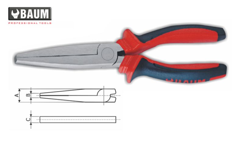 7 Flat Nose Pliers, Steel- C60, Finish- Polished 8&quot; / 200 MM