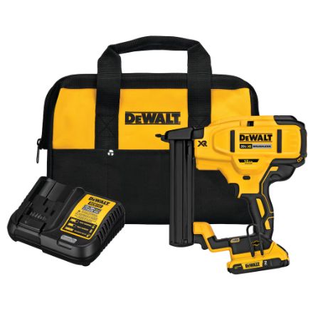 DCN681D1 DEWALT 20V MAX XR Lithium-Ion Cordless Brushless 18-Gauge Narrow Crown Stapler Kit with 2Ah Battery, Charger and Bag
