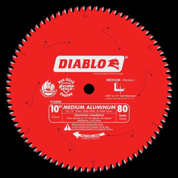 D1080N DB 10X80T MEDIUM ALUMINUM