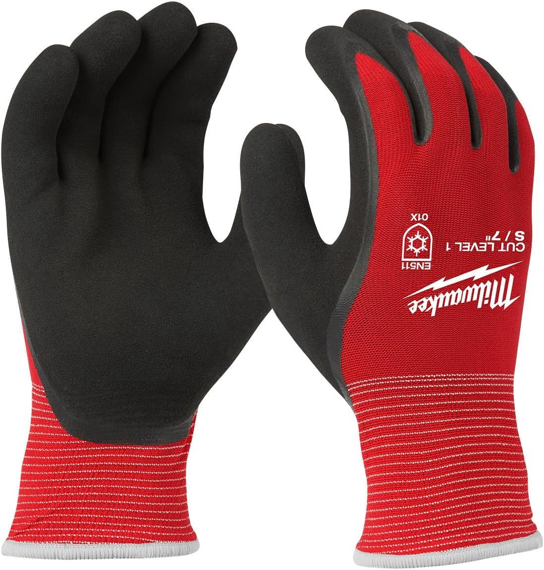 48-22-8911 Milwaukee Medium Red Latex Level 1 Cut Resistant Insulated Winter Dipped Work Gloves