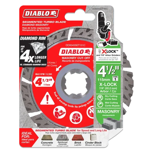 DMADST1000 10 in. Diamond Segmented Turbo Cut-Off Discs for Masonry