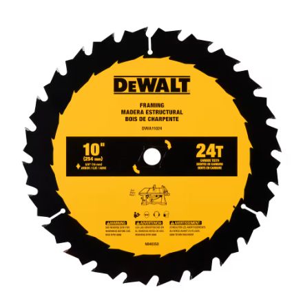 DWA11024 DEWALT 10 IN 24T SAW BLADE