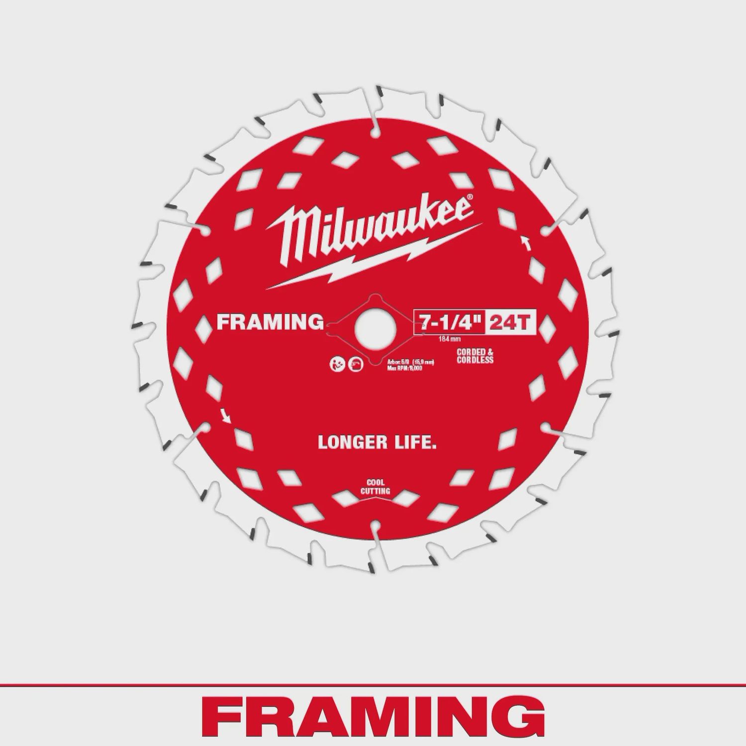 48-41-0720 Milwaukee 7-1/4&quot; 24T FRAMING BLADE