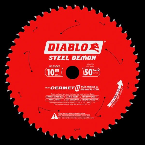 D1050CF 10&quot; x 50-Teeth Steel Demon™ Cermet II Saw Blade for Medium Metal