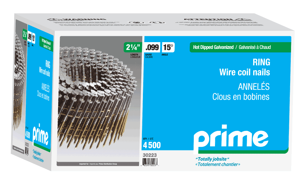 30725 2-1/4&quot; HDG Wire Coil Nails