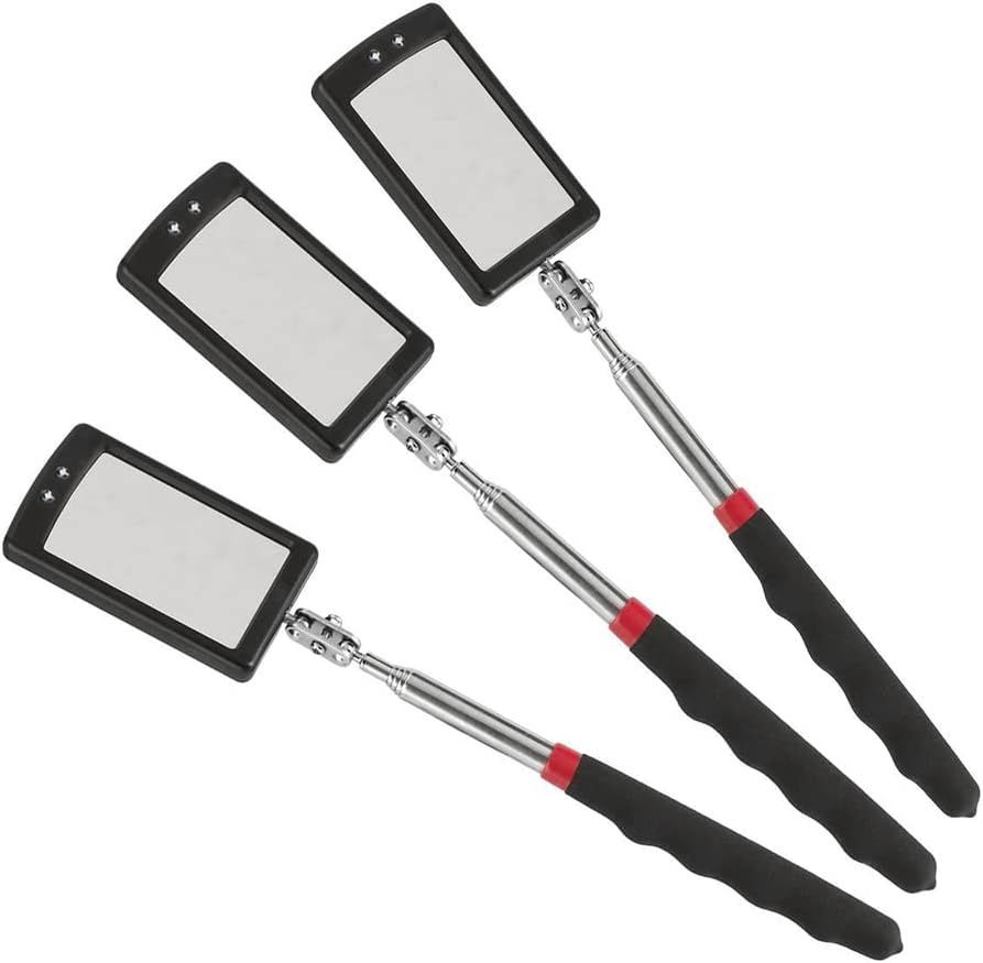 716119 2in x 3-14in Telescopic Inspection Mirror With LED