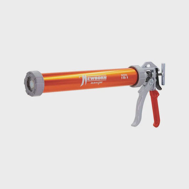 620-AL-ORANGE Newborn 15&quot; Sausage/Cartridge/Bulk Applicator with Aluminum Barrel. 18:1 Thrust - ORA…