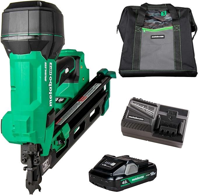Metabo HPT Cordless Framing Nailer, 18V - 4.0 Ah, MultiVolt, 30 Degree, 3-1/2-Inch Paper Tape Nails, NR1890DCA