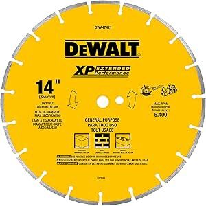 DEWALT 14-Inch Wet or Dry Segmented Diamond Circular Saw Blade