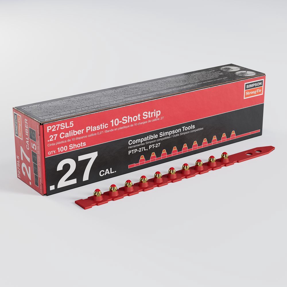 P27SL5 100 PACK 0.27-Caliber Plastic, 10-Shot Strip Loads- RED