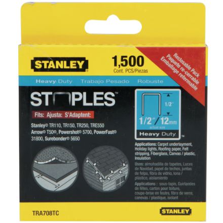 STANLEY 1/2-inch Heavy Duty Staples (1500 per Box)