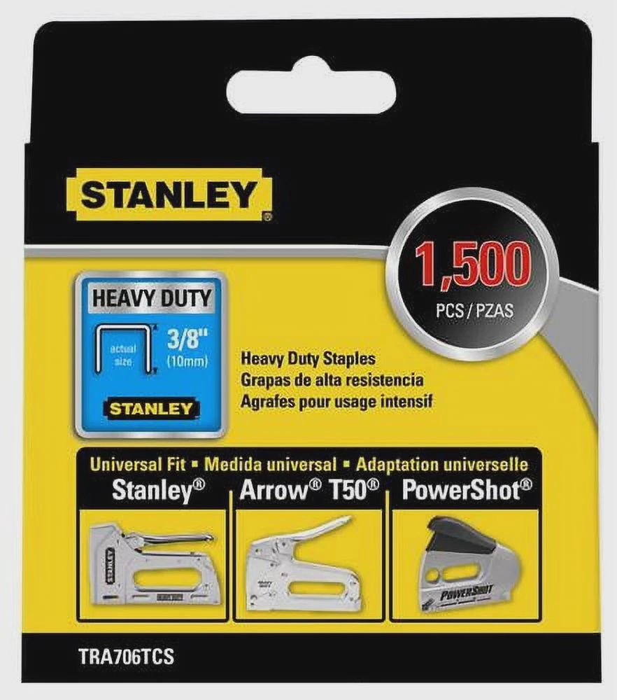 STANLEY TRA706TCS - 1,500 PC 3/8 IN HEAVY DUTY STAPLES