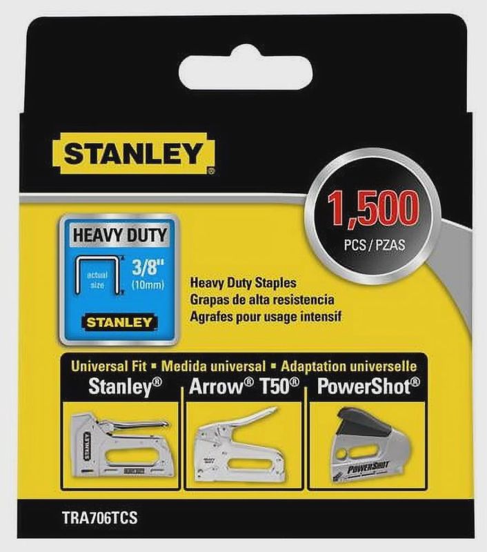 STANLEY TRA706TCS - 1,500 PC 3/8 IN HEAVY DUTY STAPLES