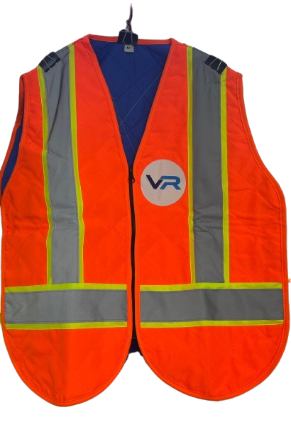VR-Cooling Safety Vest Orange Green-M