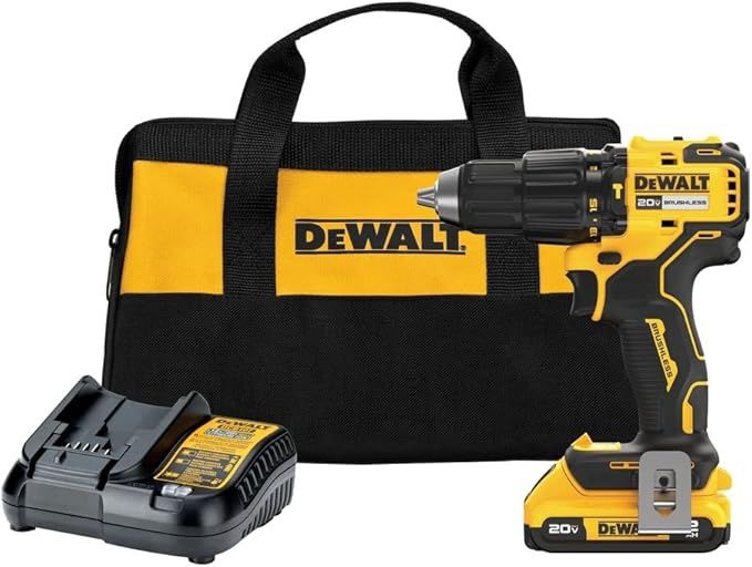 DEWALT 20V MAX Compact Hammer Drill/Driver Kit, Brushless 1/2 in. Ratcheting Chuck, LED (DCD798D1)