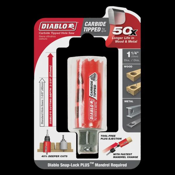Diablo 1-1/4&quot; Carbide Teeth Hole Saw for Wood and Metal