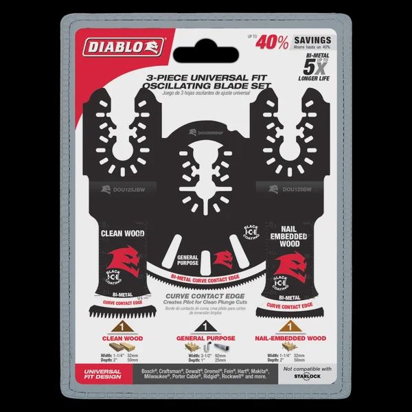 Diablo-Universal Fit Bi-Metal Oscillating Blade Set (3-pc)
