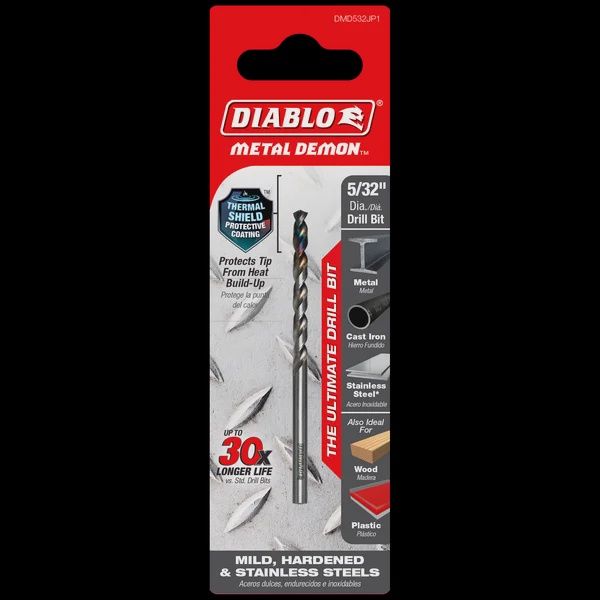 Diablo 5/32&quot; Metal Demon™ Drill Bit for Mild, Hardened and Stainless Steels