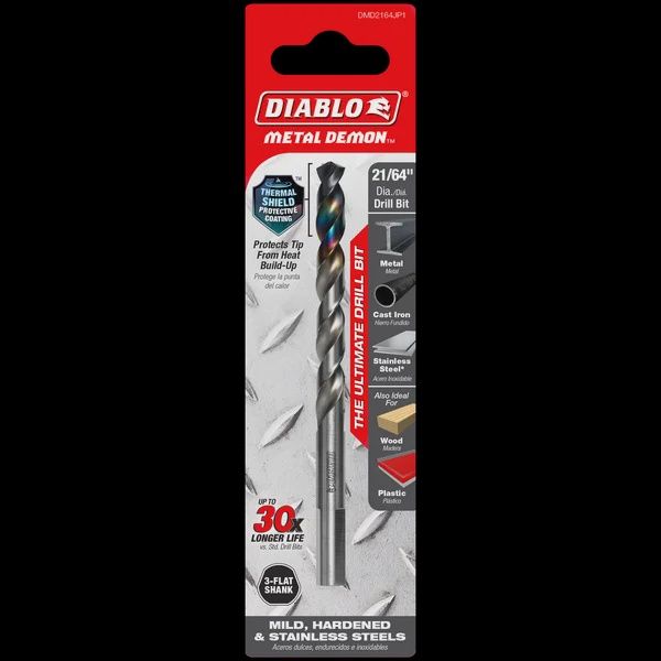 Diablo 21/64&quot; Metal Demon™ Drill Bit for Mild, Hardened and Stainless Steels