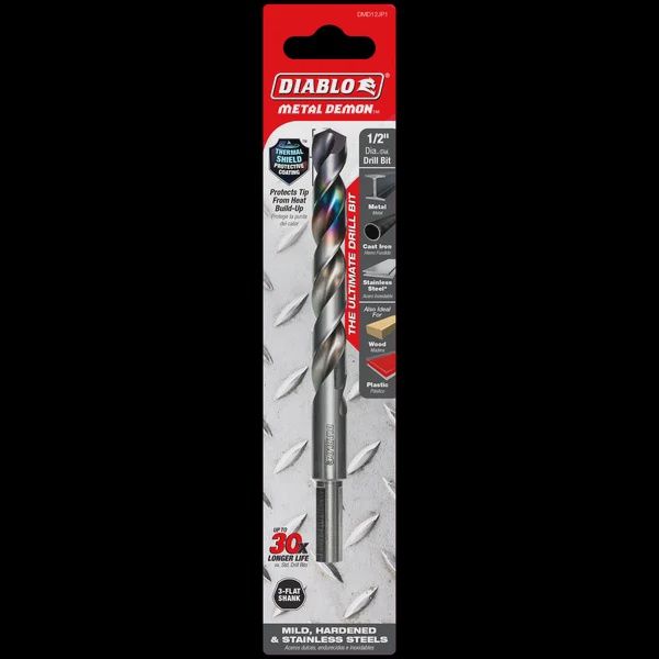 Diablo 1/2&quot; Metal Demon™ Drill Bit for Mild, Hardened and Stainless Steels