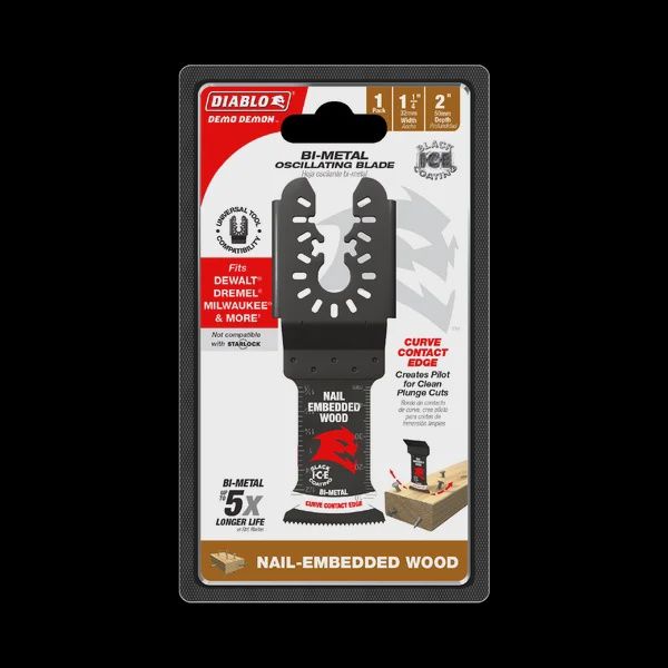 1-1/4&quot; Demo Demon™ Universal Fit Bi-Metal Oscillating Blade for Nail-Embedded Wood