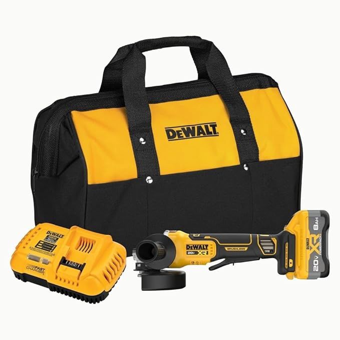 Dewalt DCG410WW1 20V MAX XR Brushless Cordless 4-1/2 in. - 5 in. Angle Grinder Kit (8 Ah)