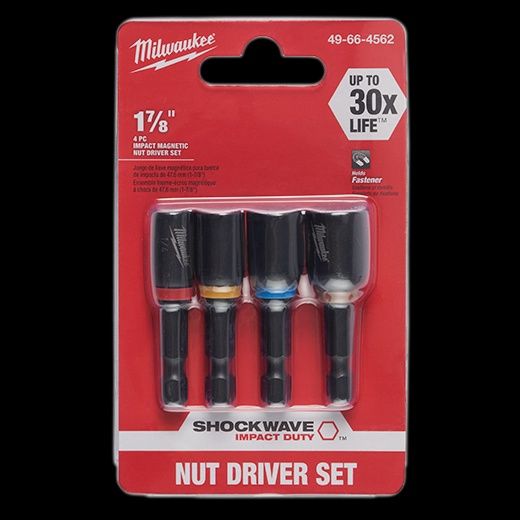 Milwaukee Tool SHOCKWAVE Impact Duty 1-7/8 in. Alloy Steel Magnetic Nut Driver Set (4-Piece)