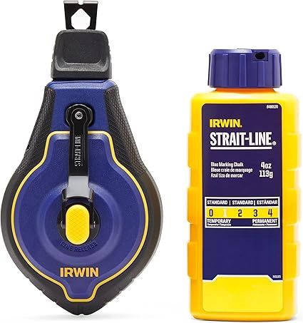 Irwin STRAIT-LINE Chalk Line, Speedline Pro Reel, Blue, 100 ft. (IWHT48443BC)