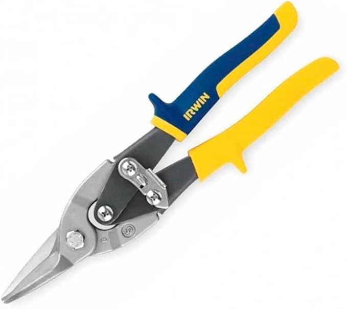 Irwin 2073113 Aviation Snip, Compound Leverage, Cuts Straight and Wide Curves