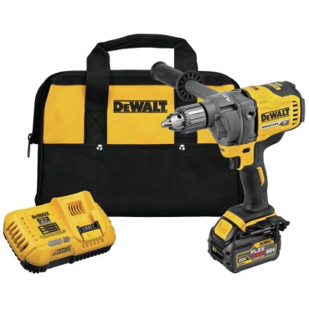 DEWALT 60V MAX FLEXVOLT Lithium-Ion Cordless Brushless 1/2-inch Mixer/Drill with E-Clutch System, 6Ah Battery, Charger and Bag