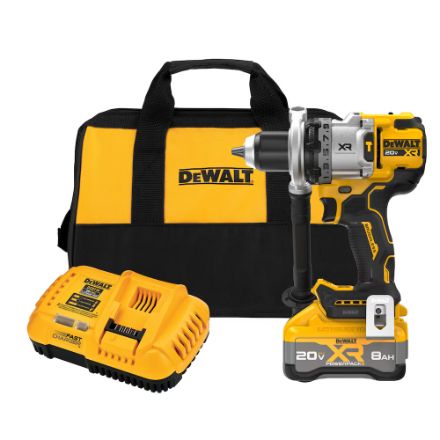 DEWALT 20V MAX XR Lithium-Ion Brushless Cordless 1/2-inch 3-Speed Hammer Drill Kit - with 8.0Ah Battery, Charger &amp; Bag
