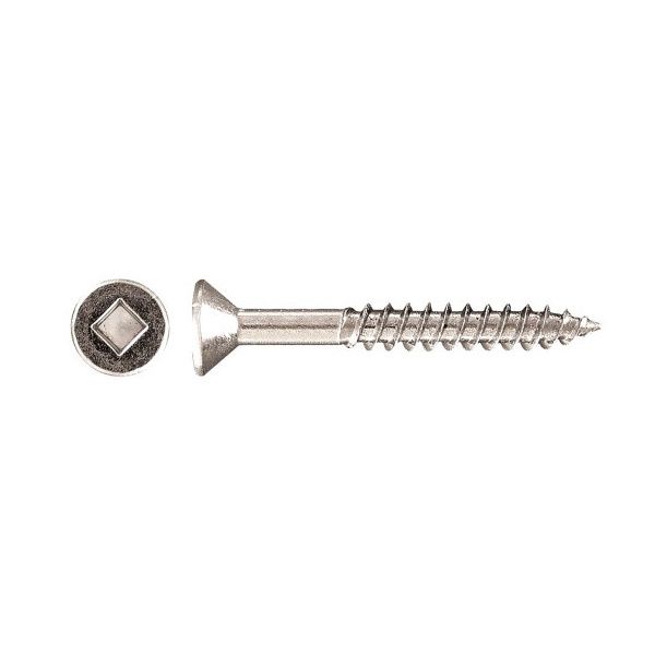 H Paulin 10 x 1-1/4&quot; Flat Head Square Drive Wood Screws Zinc 600 Pcs
