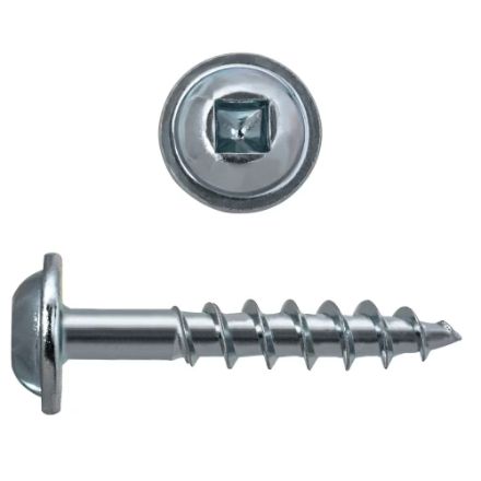 H Paulin 537-078 8 x 1-inch Round Washer Head Square Drive Zinc Plated Steel Particle Board Screws  750 Pcs