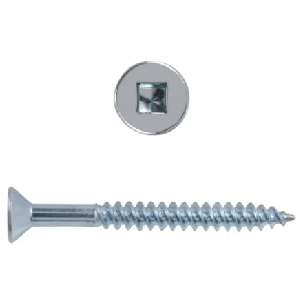 H Paulin 537-04710 x 2-in Flat Head Square Drive SteeL Wood Screws, Zinc-Plated, 400pcs