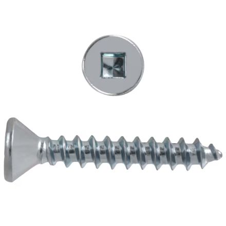 H Paulin 537-023 8 x 1-in Flat Head Square Drive Steel Wood Screws, Zinc-Plated, 750 pcs