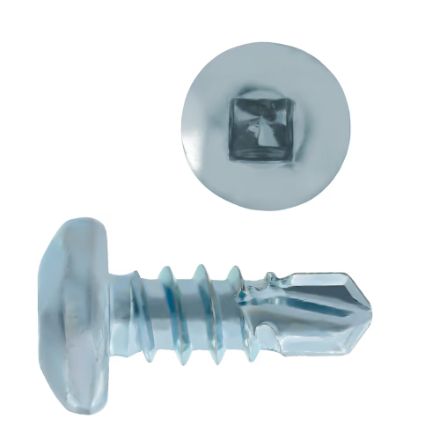 H Paulin  537-210 10 X 1/2-in Pan Head Square Drive Self-Drilling Steel Metal Screws, Zinc-Plated, 1000 pcs