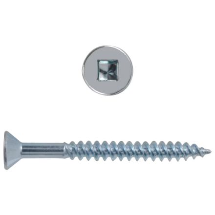H Paulin 537-010 6 x 1-1/2 in. Zinc Coated Flat Head Square Drive Wood Screws 500 pcs