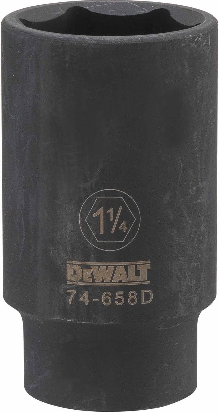 DEWALT DWMT74658OSP 6 Point 1/2&quot; Drive Deep Impact Socket 1-1/4&quot; SAE