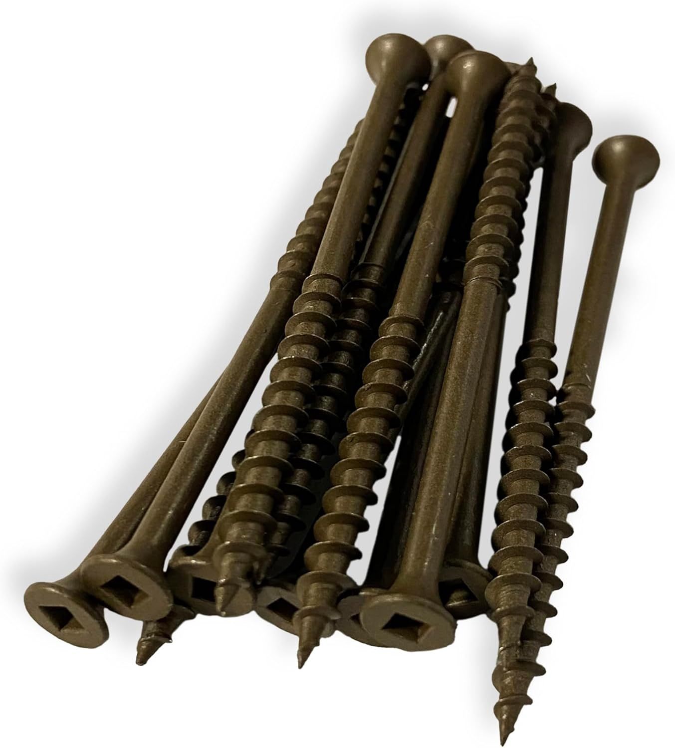VR 8x3 Brown Ruspert Deck Screw, Double Countersunk, 4 Nips ,Type 17, Square Recess (1000 pcs)