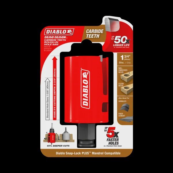 Diablo 1-3/4&quot; Demo Demon™ Carbide Teeth Rough-In Hole Saw