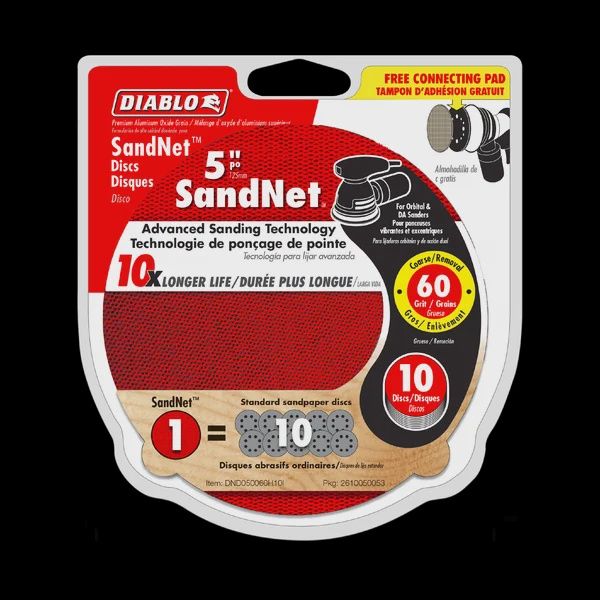Diablo 5 in. 60-Grit Sand Demon Sanding Discs with Connection Pad (10-Pack)