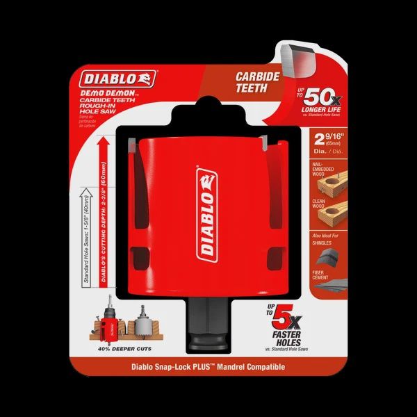 Diablo 2-9/16&quot; Demo Demon™ Carbide Teeth Rough-In Hole Saw