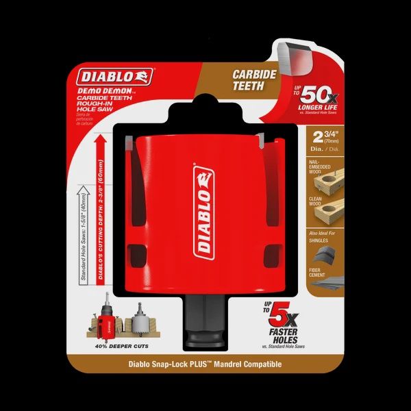 Diablo 2-3/4&quot; Demo Demon™ Carbide Teeth Rough-In Hole Saw