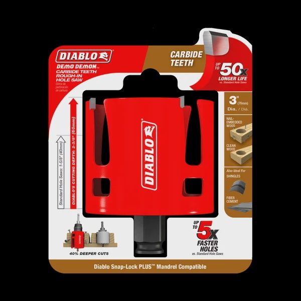 Diablo 3&quot; Demo Demon™ Carbide Teeth Rough-In Hole Saw
