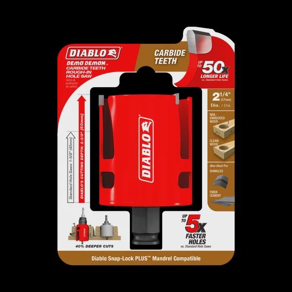 Diablo 2-1/4&quot; Demo Demon™ Carbide Teeth Rough-In Hole Saw