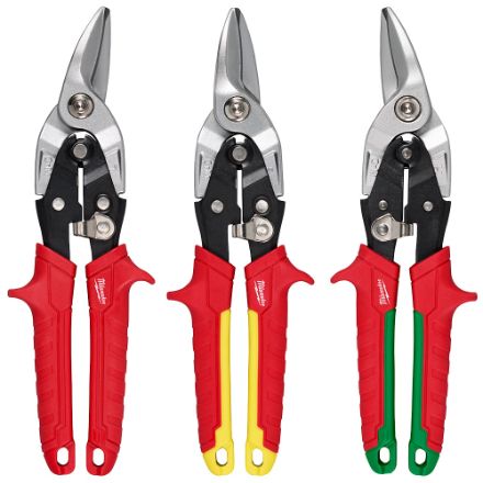 Milwaukee Tool Left, Right, and Straight Aviation Snips (3-Pack) 48-22-4563
