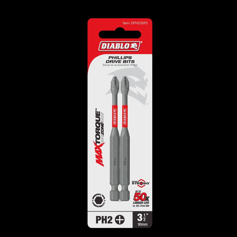 Diablo 3-1/2" #2 Phillips Drive Bit 2-pack