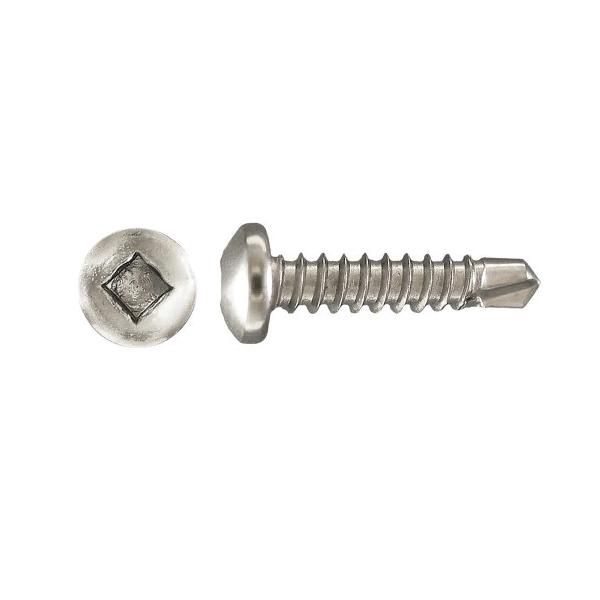 H Paulin 10x1-1/2 Self-Drilling Tapping Screw, #10 Thread, 1-1/2 in OAL, Pan Head, #3 Drive, Square Socket Drive-100 pcs